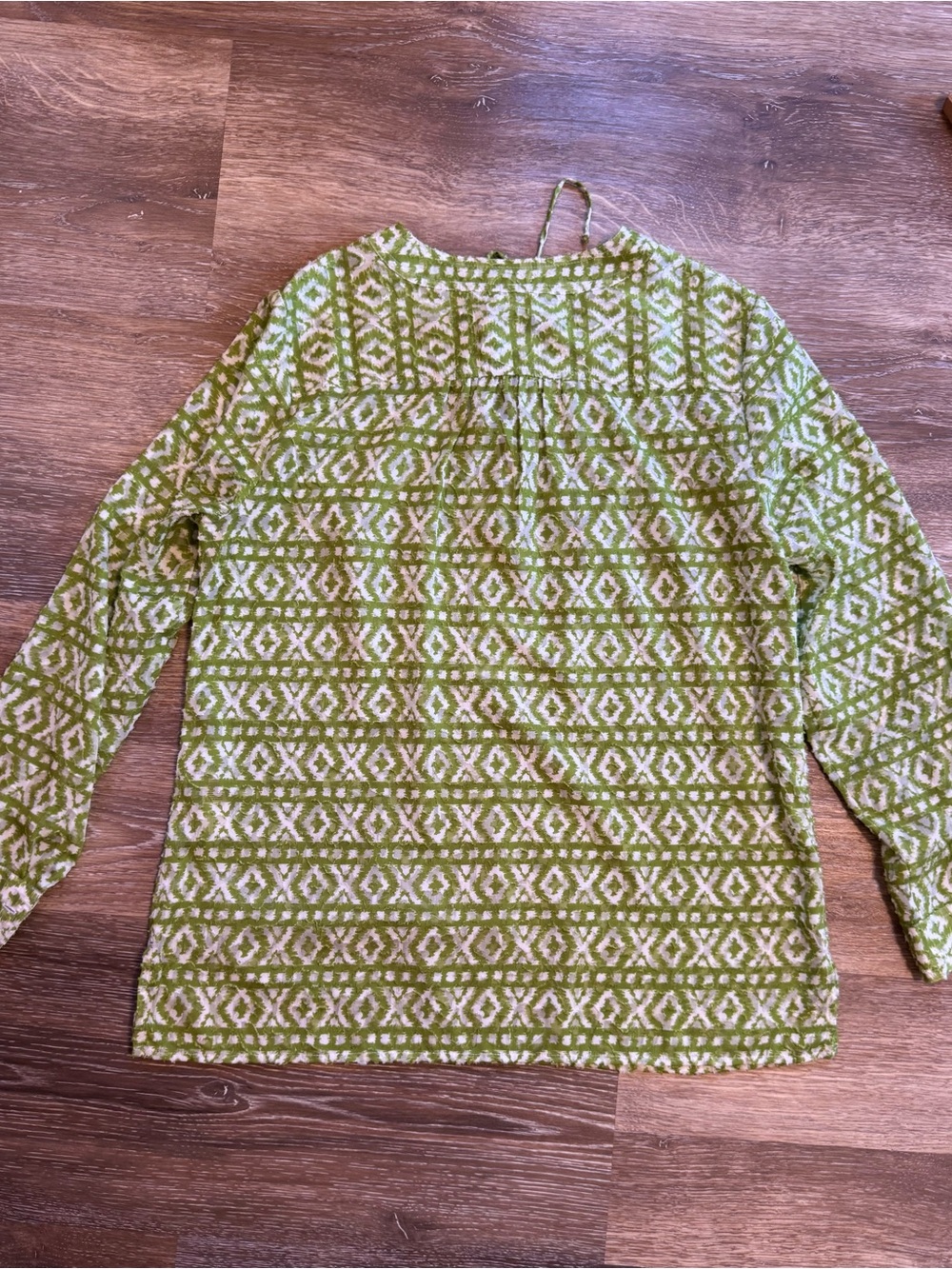 Chico's Green Geometric Casual Semi Sheer Top - Sz 1 - 1x - Picture 12 of 16